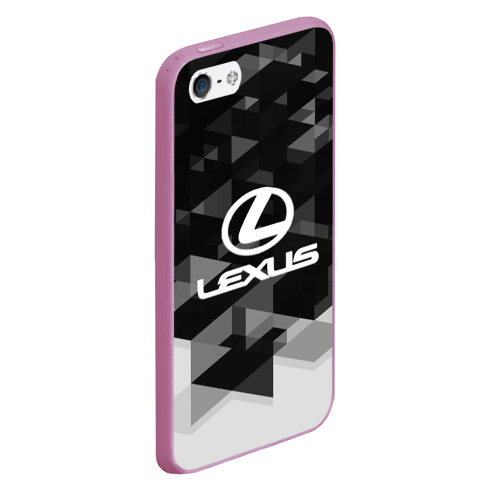 Чехол для iPhone 5/5S матовый Lexus sport geometry, цвет розовый - фото 3