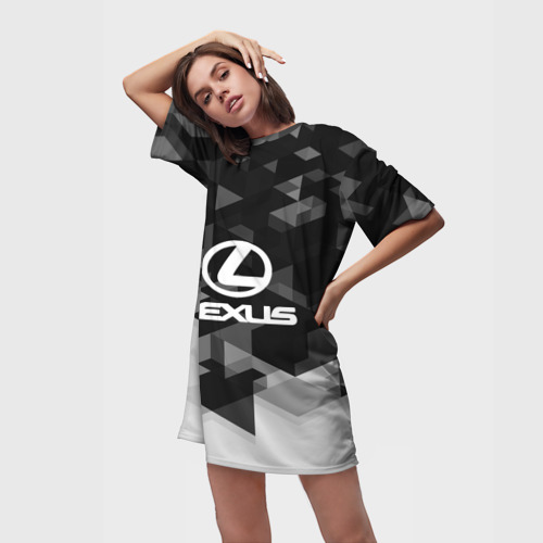 Платье-футболка 3D Lexus sport geometry, цвет 3D печать - фото 3