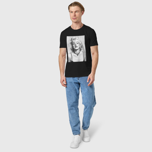 Мужская футболка хлопок Мерелин Монро, цвет черный - фото 5