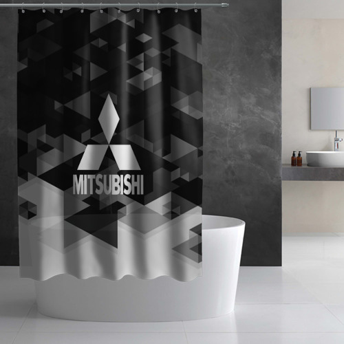 Штора 3D для ванной Mitsubishi sport geometry - фото 2