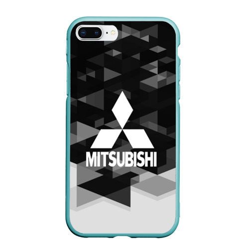 Чехол для iPhone 7Plus/8 Plus матовый Mitsubishi sport geometry, цвет мятный