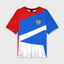 Женская футболка oversize 3D Russia sport