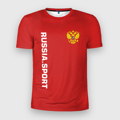 Мужская футболка 3D Slim RUSSIA SPORT      , цвет 3D печать