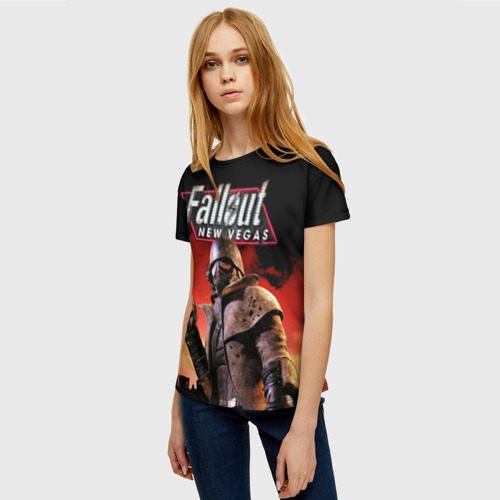 Женская футболка 3D с принтом Fallout New Vegas, фото на моделе #1