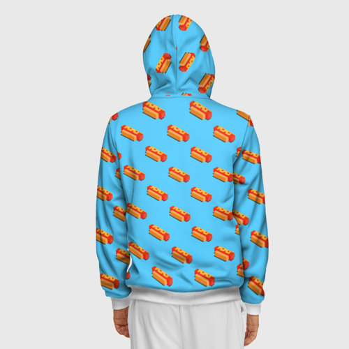 Мужская толстовка 3D на молнии Hot Dog Pattern, цвет белый - фото 4