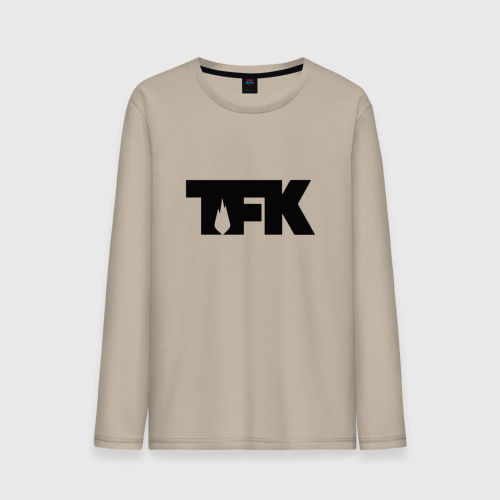 Мужской лонгслив хлопок TFK logo black, цвет миндальный