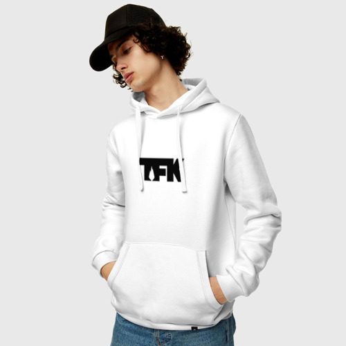 Мужская толстовка хлопок TFK logo black, цвет белый - фото 3