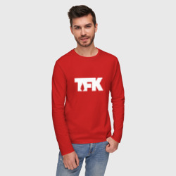 Мужской лонгслив хлопок TFK logo white - фото 2