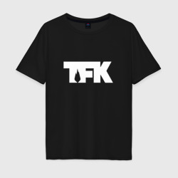 TFK logo white – Футболка оверсайз из хлопка с принтом купить со скидкой в -16%