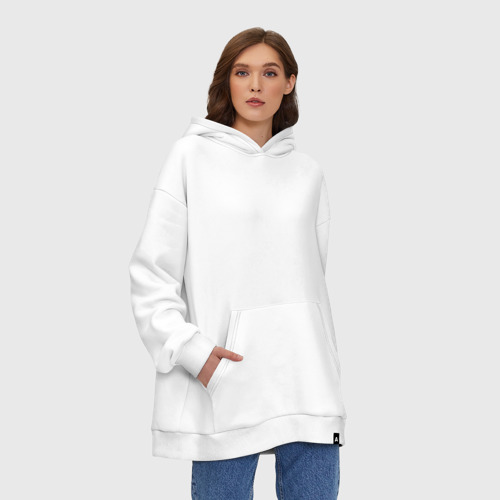 Худи SuperOversize хлопок TFK logo white, цвет белый - фото 4