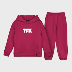 Детский костюм хлопок Oversize TFK logo white