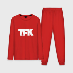 Мужская пижама с лонгсливом хлопок TFK logo white