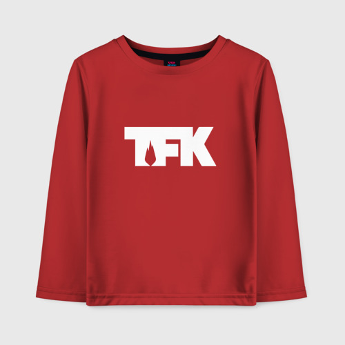 Детский лонгслив хлопок TFK logo white, цвет красный