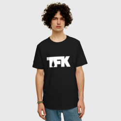 Мужская футболка хлопок Oversize TFK logo white - фото 2