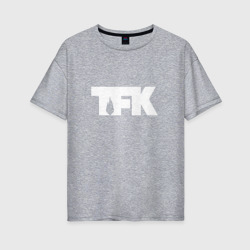 Женская футболка хлопок Oversize TFK logo white