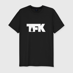 Мужская футболка хлопок Slim TFK logo white