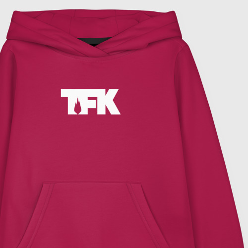 Детская толстовка хлопок TFK logo white, цвет маджента - фото 3