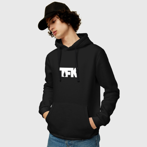 Мужская толстовка хлопок TFK logo white, цвет черный - фото 3