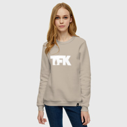 Женский свитшот хлопок TFK logo white - фото 2