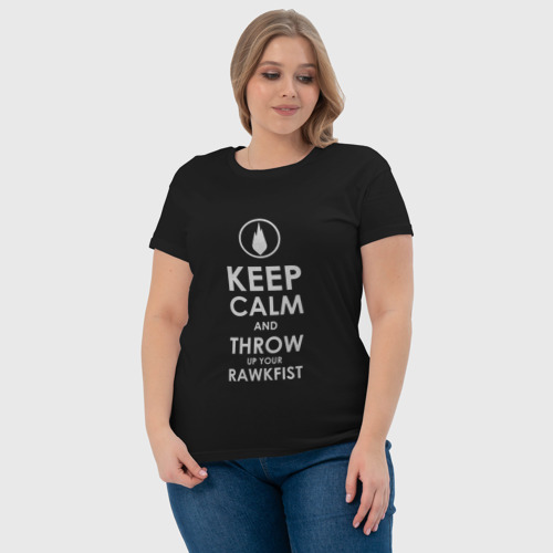 Женская футболка хлопок Keep calm TFK, цвет черный - фото 6