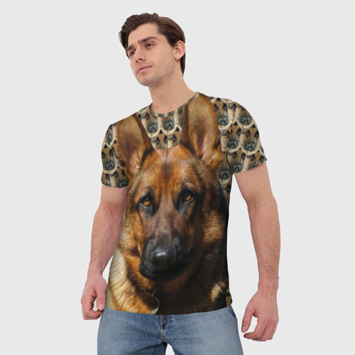 Мужская футболка 3D Овчарка, цвет 3D печать - фото 3