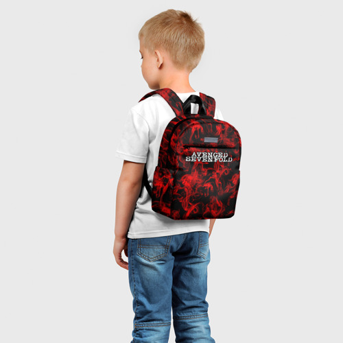 Детский рюкзак 3D с принтом AVENGED SEVENFOLD | ЭВЕНДЖЕТ СЭВЭНФОЛД, фото на моделе #1