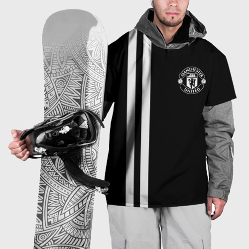 Накидка на куртку 3D Manchester United Black&White, цвет 3D печать