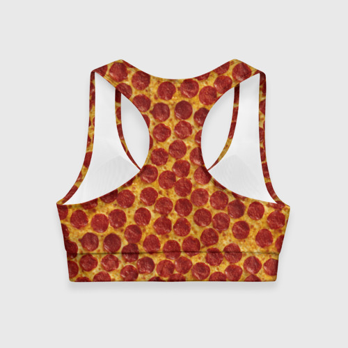 Женский спортивный топ 3D Пицца пепперони, цвет 3D печать - фото 2