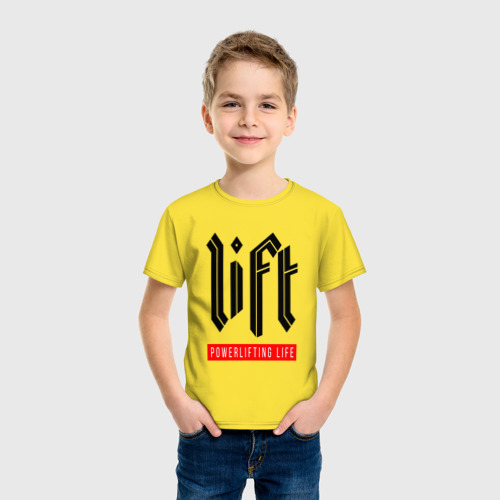 Детская футболка хлопок Lift - Powerlifting generation, цвет желтый - фото 3