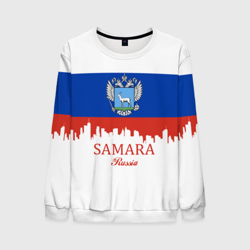Мужской свитшот 3D Samara Самара, цвет белый