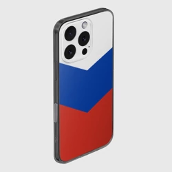 Чехол для iPhone 16 Pro силиконовый с защитой камеры Россия флаг узор стрелкой - фото 2