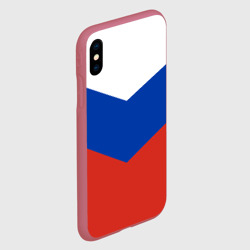 Чехол для iPhone XS Max матовый Россия флаг узор стрелкой - фото 2
