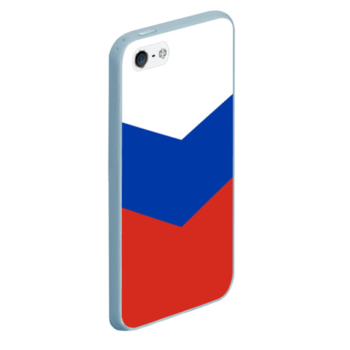 Чехол для iPhone 5/5S матовый Россия, цвет голубой - фото 3