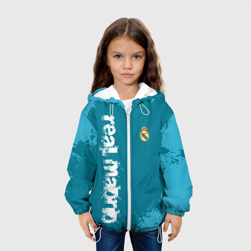 Детская куртка 3D REAL MADRID /  РЕАЛ МАДРИД БРЫЗГИ КРАСОК, цвет белый - фото 4