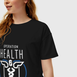 Женская футболка хлопок Oversize Operation health - фото 2