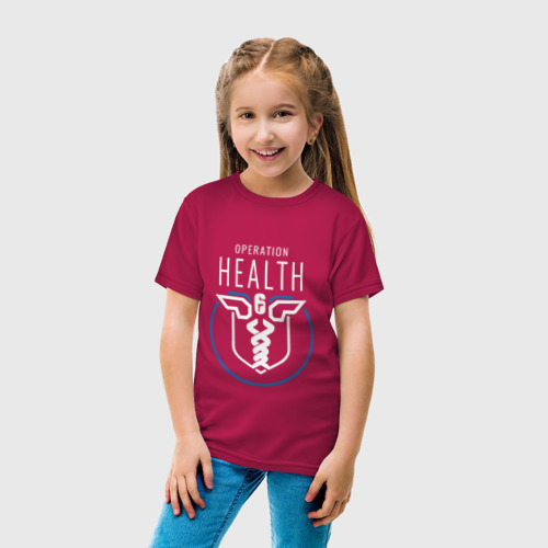 Детская футболка хлопок Operation health, цвет маджента - фото 5