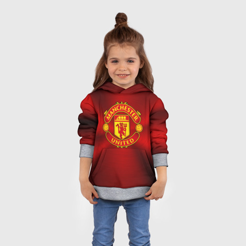 Детская толстовка 3D Manchester United F.C, цвет меланж - фото 4