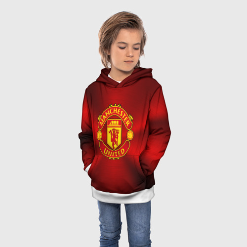 Детская толстовка 3D Manchester United F.C, цвет белый - фото 3