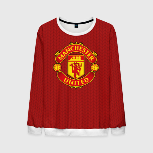 Мужской свитшот 3D Manchester United Knitted, цвет белый