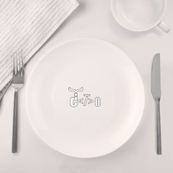 Набор: тарелка + кружка Велосипед программиста - фото 2