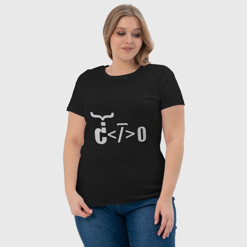 Женская футболка хлопок Велосипед программиста, цвет черный - фото 6