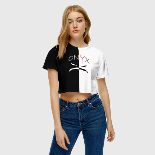 Женская футболка Crop-top 3D Onyx, цвет 3D печать - фото 3