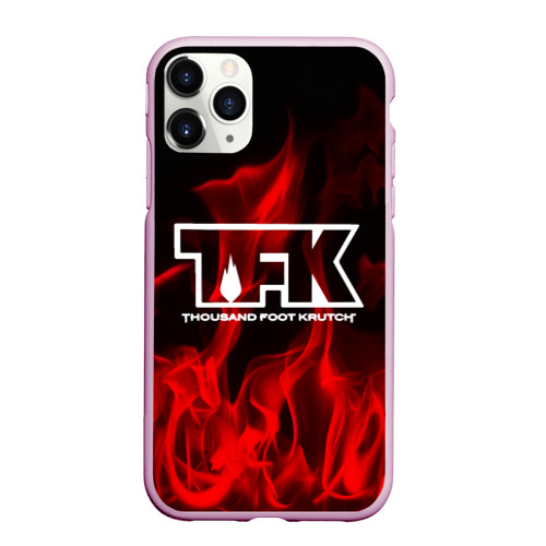 Чехол для iPhone 11 Pro Max матовый Thousand foot krutch, цвет розовый