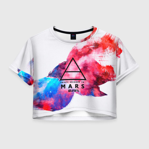 Женская футболка Crop-top 3D 30 Seconds to Mars, цвет 3D печать