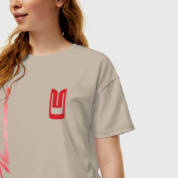 Женская футболка хлопок Oversize Москвич логотип - фото 2