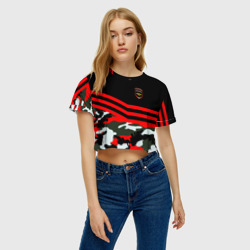 Женская футболка Crop-top 3D Камуфляж Полиция - фото 2