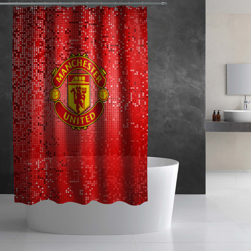 Штора 3D для ванной ФК Манчестер Юнайтед - фото 3