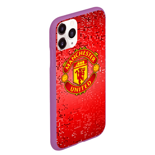 Чехол для iPhone 11 Pro Max матовый ФК Манчестер Юнайтед, цвет фиолетовый - фото 3