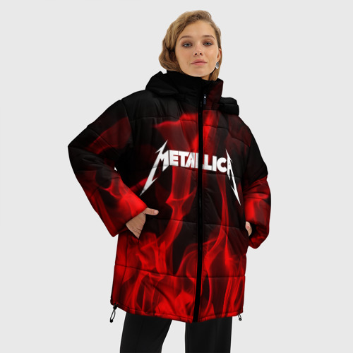 Женская зимняя куртка Oversize Metallica, цвет черный - фото 3