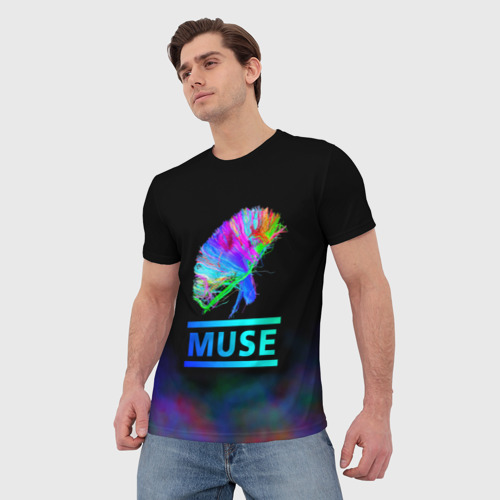 Мужская футболка 3D с принтом Muse, фото на моделе #1